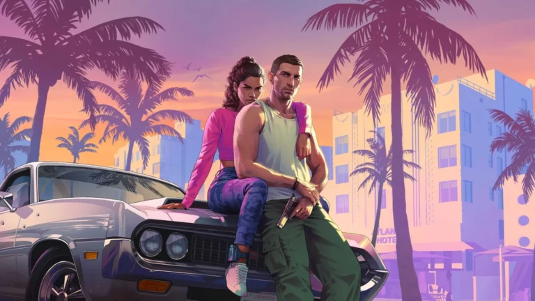 Arte oficial de GTA VI ao lado de gráfico de preço do token CYBERLEEK