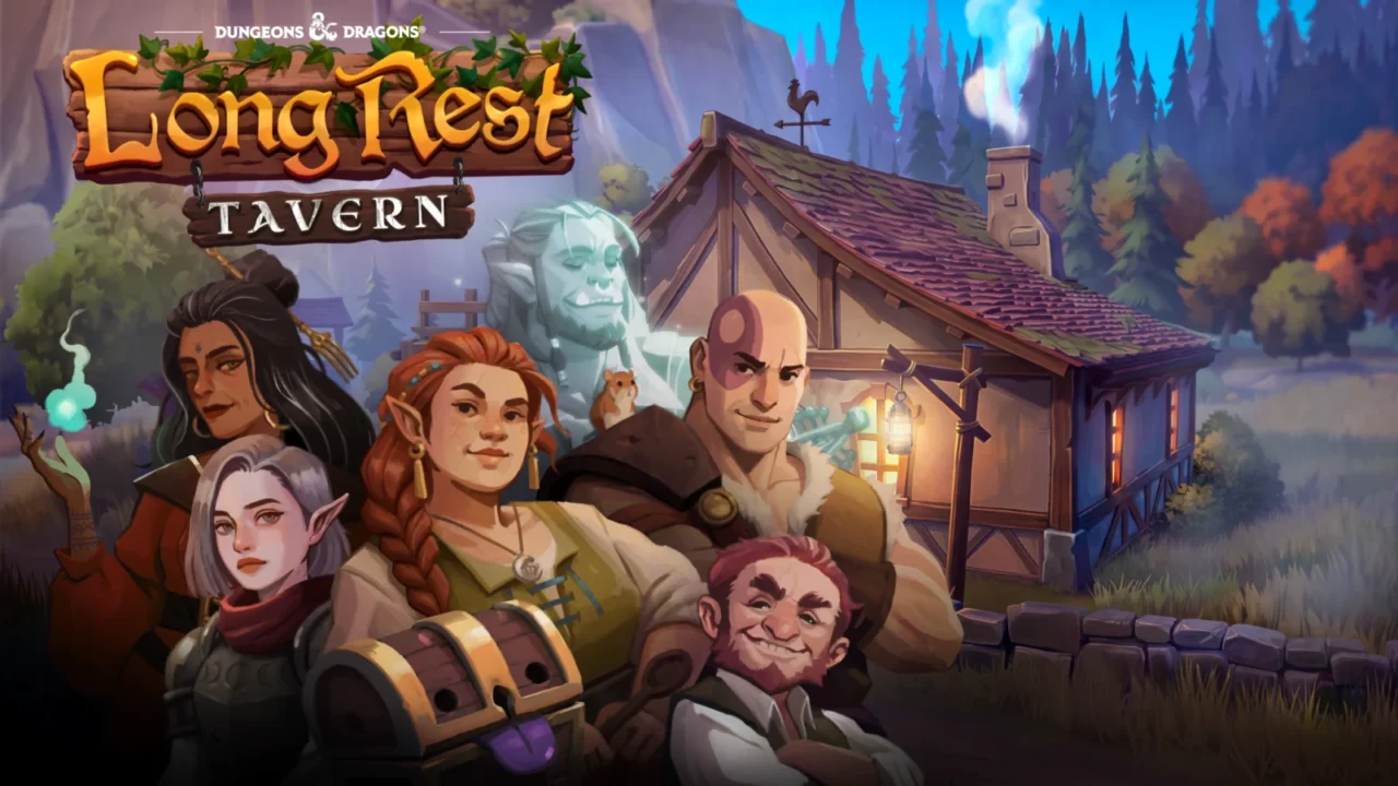 Taverna cheia de aventureiros em Dungeons & Dragons Long Rest Tavern