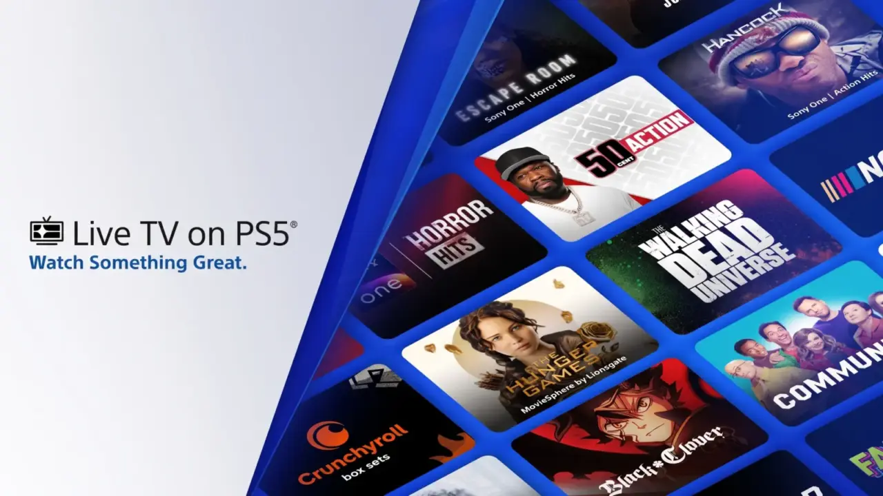 Interface oficial do Live TV on PS5