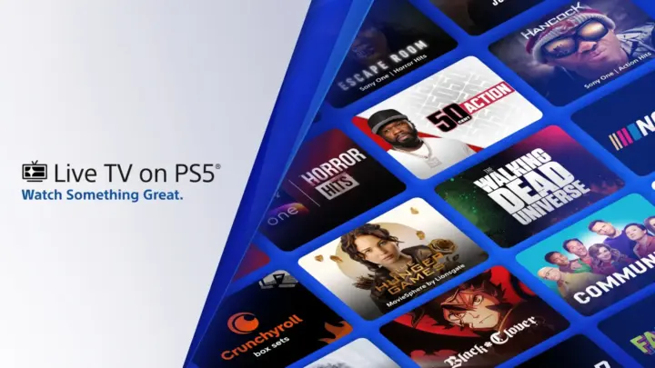 Interface oficial do Live TV on PS5