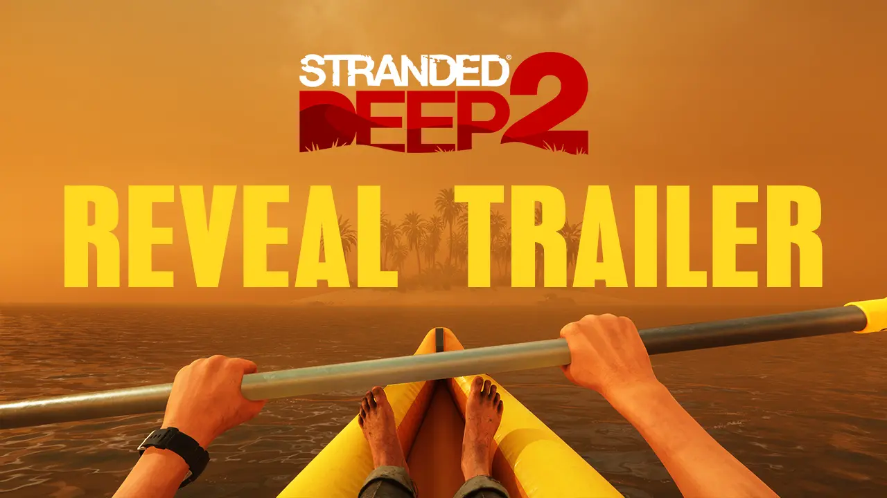 Cenário desértico e rio de Stranded Deep 2